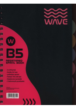 Kołozeszyt B5 Wave w kratkę 120 kartek różowy