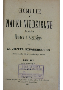 Homilie i nauki Niedzielne,1876