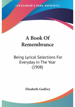 A Book Of Remembrance