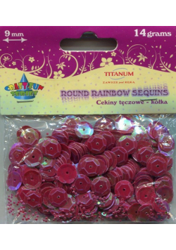 Cekiny tęczowe kółka 9mm 14g czerwone
