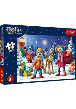 Puzzle 24 Maxi Trefliki lepią bałwana 14375