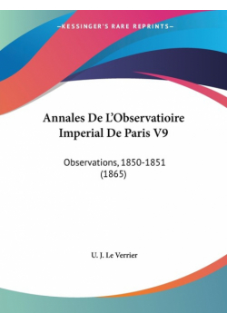 Annales De L'Observatioire Imperial De Paris V9