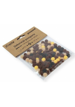 Dekoracje pompony 1cm mix brązowy 120szt