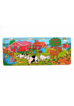 Puzzle drewniane ze zwierzakami 21 elementów