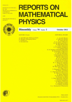 Reports on Mathematical Physics 70/2 Pergamon