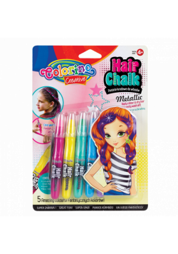Pastele kredowe do włosów metalic Colorino Kids 5 sztuk