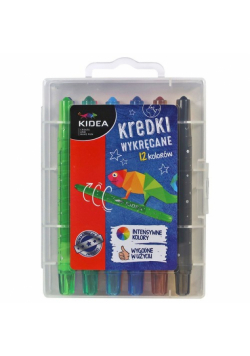Kredki Kidea wykręcane w etui 12 kolorów