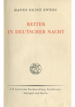 Reiter in deutscher nacht, 1932r.