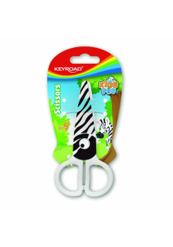 Nożyczki szkolne 5 cm KEYROAD zebra blister