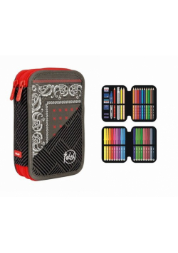 Piórnik MILAN 2-poziomowy z wyposażeniem PATCH szary