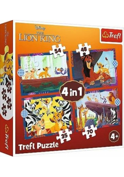 Puzzle 4w1 Odważny Król Lew TREFL
