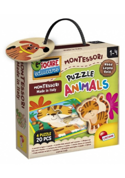 Montessori Baby Wood Puzzle ze zwierzętami