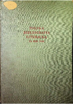 Polska bibliografia literacka za rok 1948