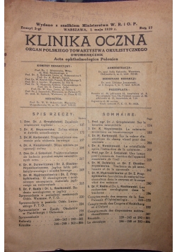 Klinika oczna, 1939 r.