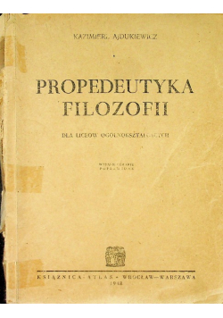 Propedeutyka filozofii 1948 r.