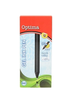 Długopis żelowy czarny 0,7mm (12szt) OPTIMA