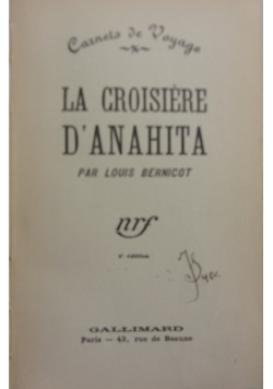 La Croisière D'anahita, 1939 r.