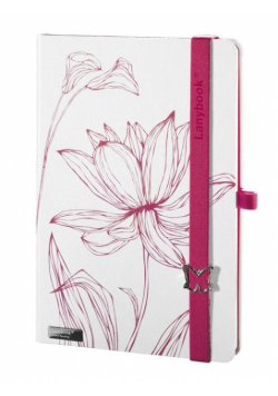 Notes A6 Lanybook Lovely Butterfly w kratkę biały