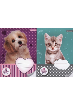 Zeszyt A5 Sweet Pets w kratkę 16 kartek 10 sztuk mix