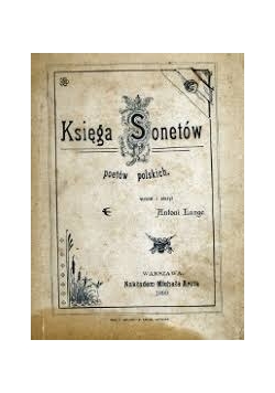 Księga sonetów poetów polskich, 1899r.