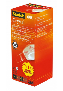 Taśma biurowa SCOTCH Crystal (6-1933R8), 19mm, 33m, 7 sztuk