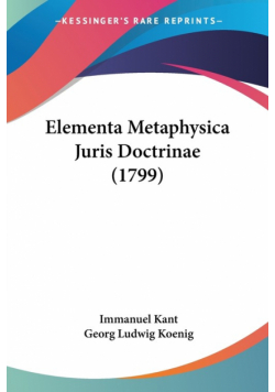 Elementa Metaphysica Juris Doctrinae (1799)