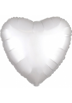 Balon foliowy Silk Lustre Dark biały serce 43cm