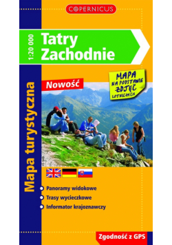 Tatry Zachodnie mapa turystyczna