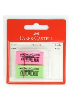 Gumka Faber-Castell neonowa mała 2 sztuki blister