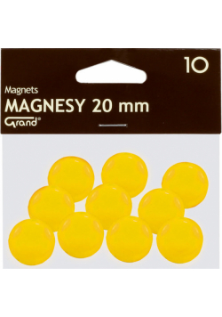 Magnesy 20 mm żółty 10 sztuk