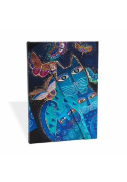 Notatnik Mini Blue Cats & Butterflies w linie