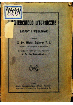 Zwierciadło liturgiczne 1927 r.
