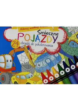 Śmieszne pojazdy Koloruj według kropek