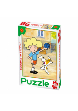 Puzzle 90 Reksio zabawa z chłopcem