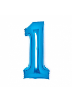 Balon foliowy cyfra 1 niebieska 35x66cm
