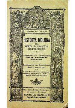 Historya biblijna dla szkół ludowych katolickich 1887 r.