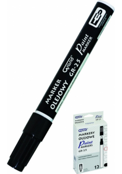 Marker olejowy Grand GR-25 czarny 12 sztuk