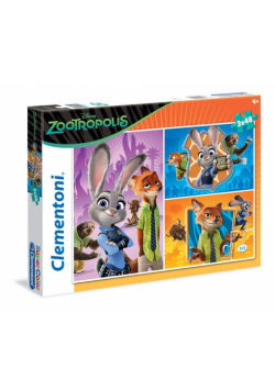 Puzzle SuperColor Zootropolis 3x48