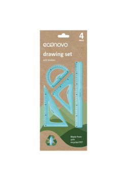 Zestaw geometryczny z linijką 30cm 4szt