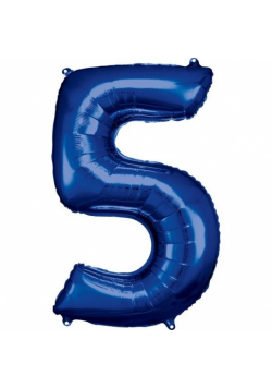Balon foliowy cyfra 5 niebieska 57x86cm