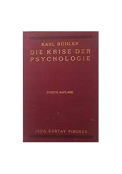 Die Krise Der Psychologie, 1929r.