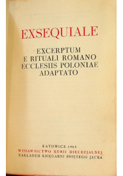 Exsequiale excerptum e rituali romano ecclesiis Poloniae adaptato