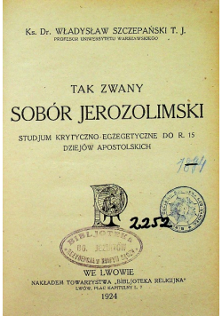 Tak zwany Sobór Jerozolimski 1924 r.