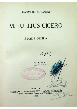 M Tullius Cicero 1911 r.