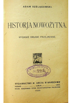 Historja Nowożytna 1920 r.