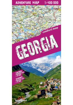 Gruzja Laminowana mapa samochodowo-turystyczna