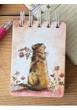 Kołonotes A7 SSN38 Golden retriever z kwiatami