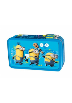 Piórnik podwójny z wyposażeniem Minionki niebieski