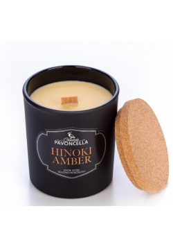 Świeczka sojowa Hinoki Amber czarna 135g