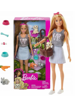 Barbie Lalka ze zwierzątkami FPR48